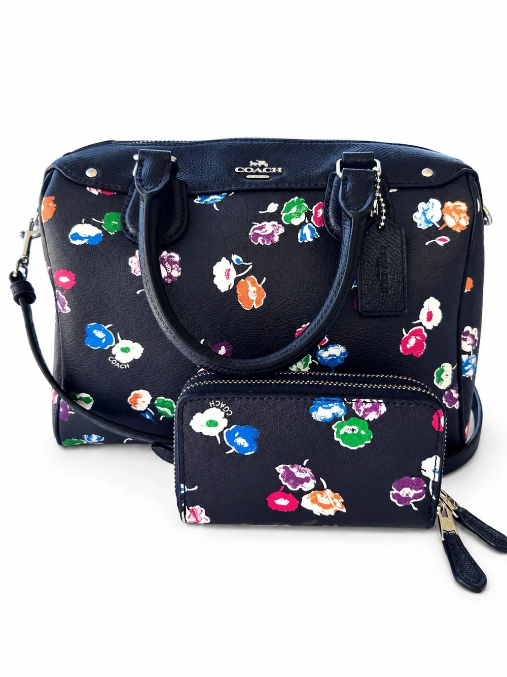 COACH Floral Mini Bennett Satchel and Zip Wallet Set